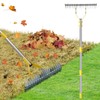 Thatch Rake, 2 in 1 Stainless Steel Garden Rake for