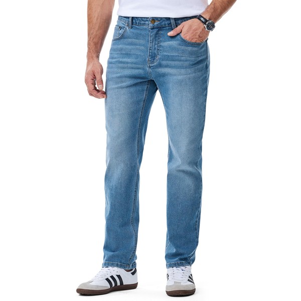 JMIERR Regular Fit Jeans for Men Straight Leg Stretch Denim