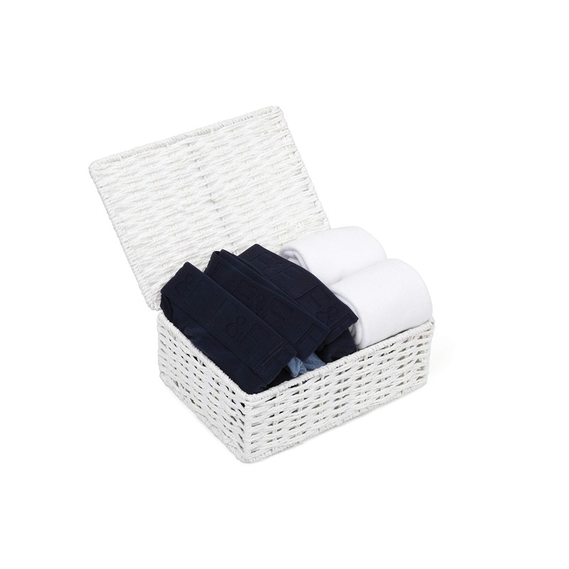 2 x Arpan Paper Rope Storage Hamper Basket With Lid
