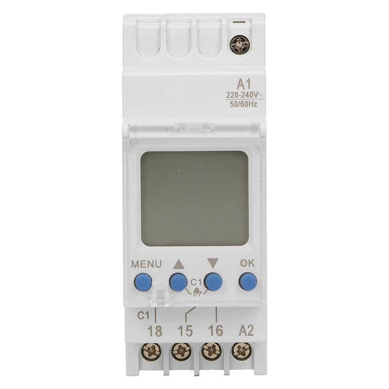 TH-35 LCD Digital Timer, DIN Rail, 1 Channel, 52 Programmes