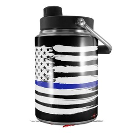 Skin Decal Wrap for Yeti Half Gallon Jug Brushed USA American Flag Blue Line - JUG NOT INCLUDED by WraptorSkinz