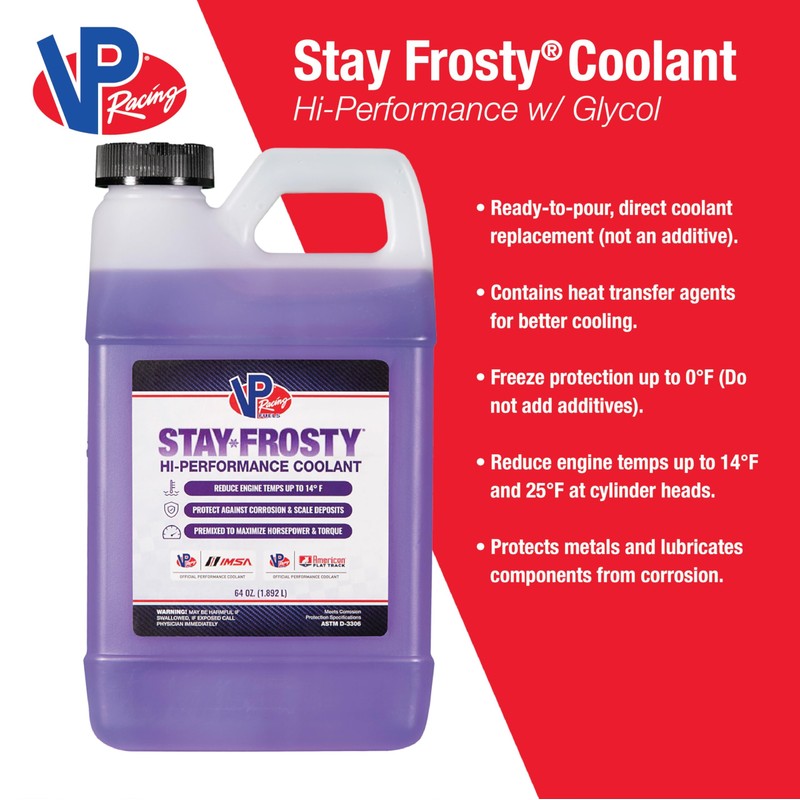 VP Racing Fuels 2087 Stay Frosty Hi-Performance Coolant, 64 oz.
