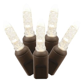Vickerman Set of 70 Warm Clear LED M5 Mini Icicle Christmas Lights - Brown Wire
