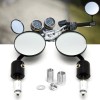 KEEPDSGN Motorcycle Round 7/8 Handle Bar End Mirror Black For