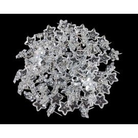 yueton 100pcs Clear Star Push Pins Thumb Tacks Drawing Pins for School, Home, Office Use