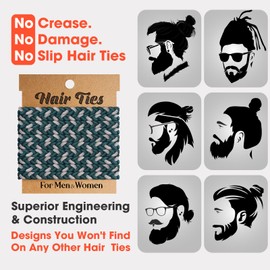 EasYoung 10pcs Braided Mens Hair Ties for Guys, Curly Thick Dense Hair Elastic Hair Ties For Men & Women, No Crease Hair Coils Blue/Red, Green, Multicolor