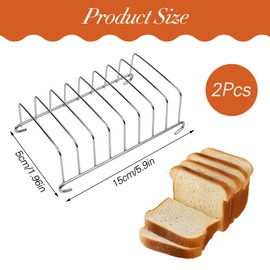 Cisyia Toast Rack, Stainless Steel Toast Rack, Pack of 2 Toast Rack for Hot Air Fryer, Stainless Steel Toast Rack, 8 Slices, Toast Holders for Home, Restaurant, Wedding