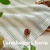 jinchan Striped Linen Kitchen Curtains 24 Inch Cafe Tier Curtains