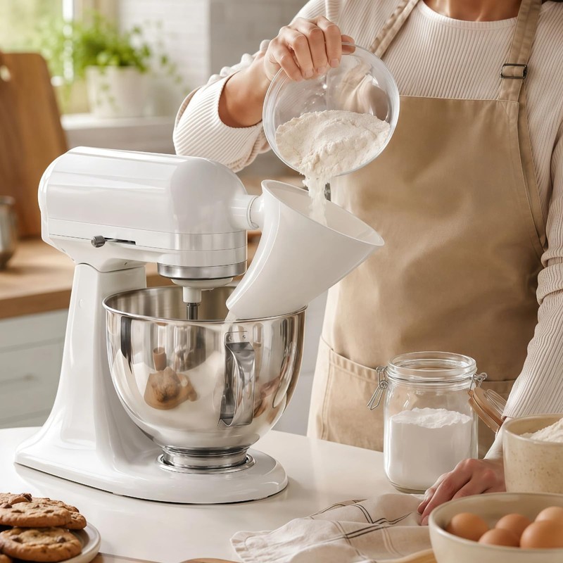 Pouring Chute Attachment compatible with KitchenAid Artisan Stand Mixer