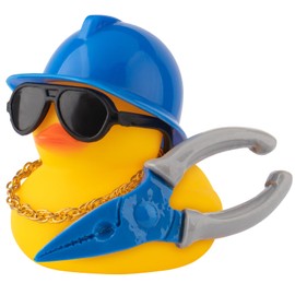 wonuu Car Dashboard Decorations Rubber Ducks, Construction Builder Rubber Ducky for Car Ornament Cute Duck with Tool, Hard Hat, Glasses, Necklace (Plier)