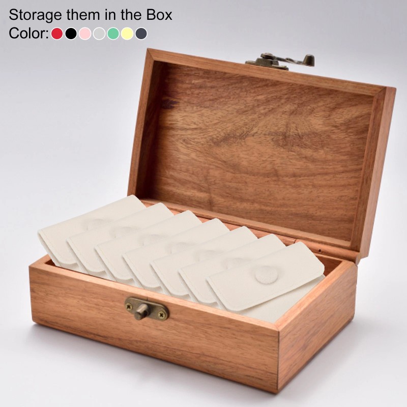 Zaplyte 12Pack 7x7cm Jewelry Pouches with Snap Button Soft Storage