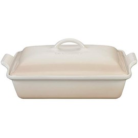 Le Creuset Stoneware Heritage Covered Rectangular Casserole, 4 qt. (12" x 9"), Meringue