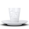 TASSEN Porcelain Espresso Mug with Saucer, Impish Face Edition, 2.7