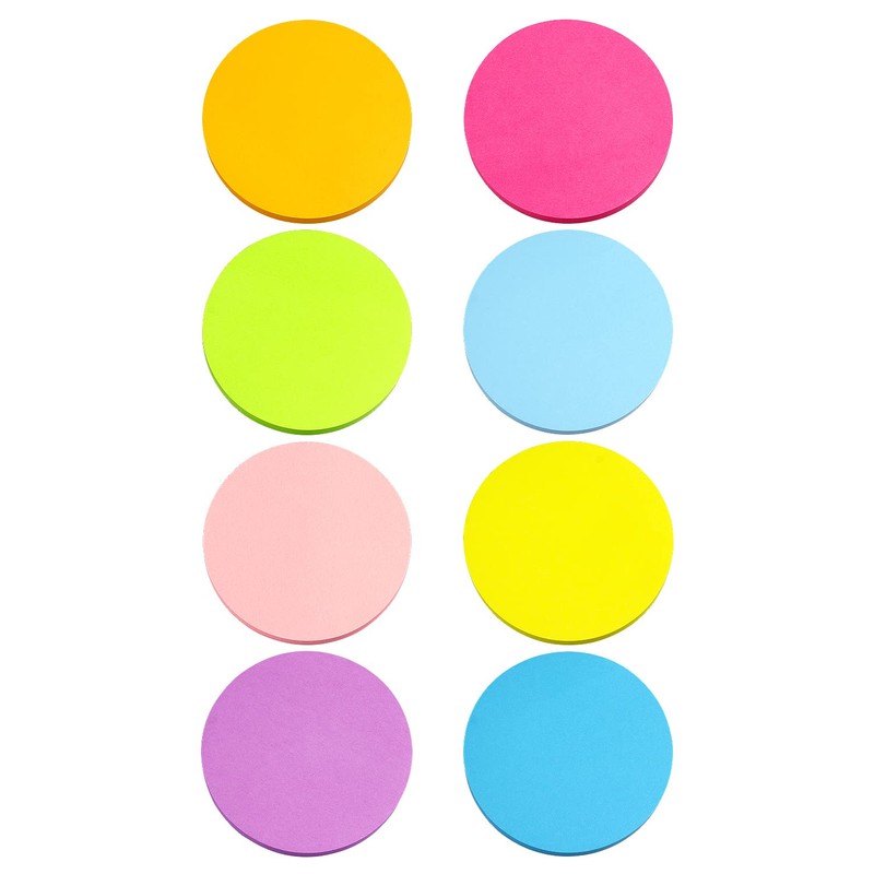Round Sticky Notes 8 Color Bright Colorful Sticky Pad 75