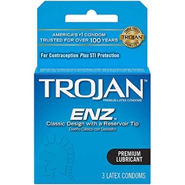 Trojan Enz Lubricado Tamaño 3s Trojan Enz Lubricado Látex Preservativos 3ct