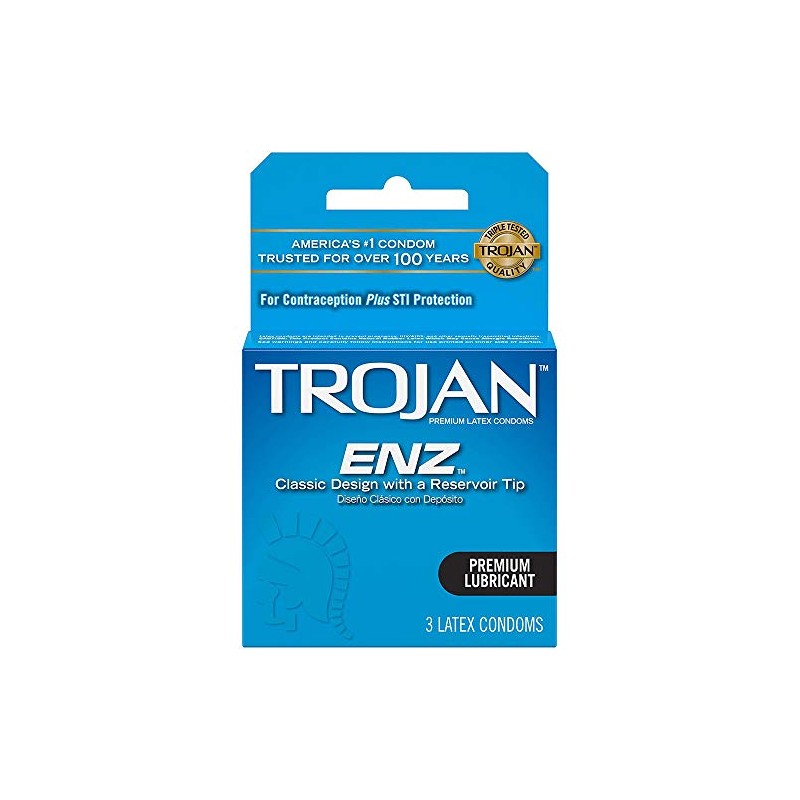 Trojan Enz Lubricado Tamaño 3s Trojan Enz Lubricado Látex Preservativos