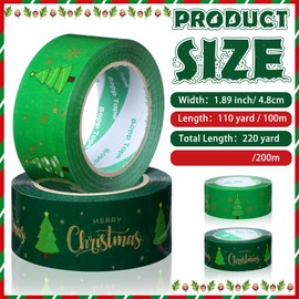 Watersay 2 Roll 220 Yard Christmas Packing Tape 1.89'' Decorative Packing Tape Merry Christmas Gift Wrapping Tape Cute Packaging Tape for Boxes Small Business Packages