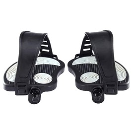 Exercise Bike Pedals with Straps for Spinning Wheels and Stationary Exercise Bikes, Durable 9/16" Spindle, Resin Pedal Straps