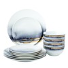 Joseph Sedgh Collection “Lazuli” 12-Piece Porcelain Dinnerware Set, Service for