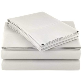 AbleHome Microfiber Bed Sheet Set Double Brushed 4 Piece Set Ultra Soft (King, Beige)