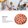 Kid Toddlers Pizza Pattern Rug Baby Washable Fluffy Playmat Round