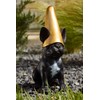 Frenchie Gnome - Black Frenchie Statue with Gold Hat |