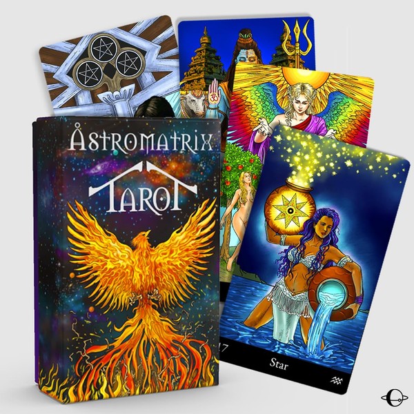 AstroMatrix Cards Deck with Online Guide QR Codes for Beginners and Expert Readers, 78 Tarot Deck Cards, Classic Traditional Tarot Deck Standard Size 12.1 x 7 cm, Truth Telling Card Game