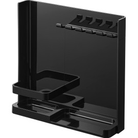 山崎実業(Yamazaki) 目隠し 歯ブラシ ＆ チューブスタンド ブラック 約W22.2×D6×H21.2cm タワー tower 歯ブラシホルダー ハミガキ 一括収納 3506