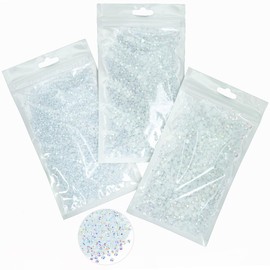 16000PCS 3mm 4mm 5mm White AB Resin Rhinestones for Crafts Flatback Jelly Rhinestones Bulk SS10 SS16 SS20 Non-Hotfix Stones Diamonds Crystals Gems for Mugs Tumblers Bottles DIY Crafts Decoration etc