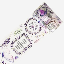 WT - Rollo de cinta ancha de PET precortada, color morado artístico, para uso en la oficina, diarios, álbumes de recortes, planificadores, suministros de computadora y manualidades