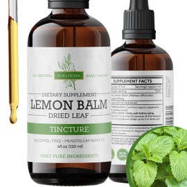 Pura Herba Lemon Balm Liquid Tincture – Alcohol-Free, Vegan – Organic Lemon Balm Extract – Made in USA – 4 Fl Oz