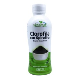 Clorofila Líquida Con Spirulina Hierbabuena 500 Ml Vidanat                                                                                            