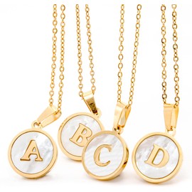 Collar Blanca Letra A | Dije con Inicial de Acero Inoxidable, acabado blanco elegante | Regalo para Mujer, Novia o Cumpleaños + Caja Elegante