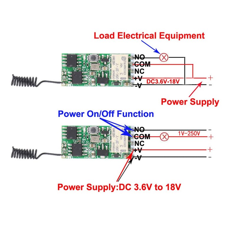 DC 5V 6V 9V 12V Mini Relay Remote Control Switch