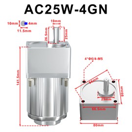 Bemonoc 25Watts 110V AC Variable Speed Gear Reducer Motor High Torque 180rpm & Speed Controller, AC Electric Motor with Gearbox, Reversible Single-Phase Small Gear Reduction Motor