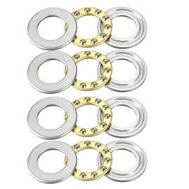 sourcing map F12-21M Thrust Ball Bearings 12mm x 21mm x 5mm Chrome Steel Single Direction 4pcs