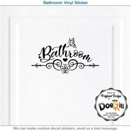 Home Decor Bathroom Restroom Toilet, Door Sign Wall Vinyl Art Home Decor, Sticker Decal 203