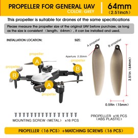 xobuo 16 eliche universali per drone, lame di ricambio pieghevoli a sgancio rapido a basso rumore, kit di pezzi di ricambio durevoli compatibili con la maggior parte dei droni S162/XT505/M8/A13/S1S