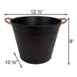Panacea 81427 Modern Farmhouse Washtub Planters, Black, 10" Dia, Pack of 2