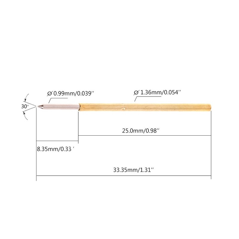 GUMEI Pogo Pin P100-B1 Spring Test Probe Diameter 1.36 mm