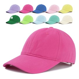 Unisex Baseball Cap Adjustable Golf Dad Hat Vintage Womens Men Relaxed Athletic Hat, Rose Red, One Size