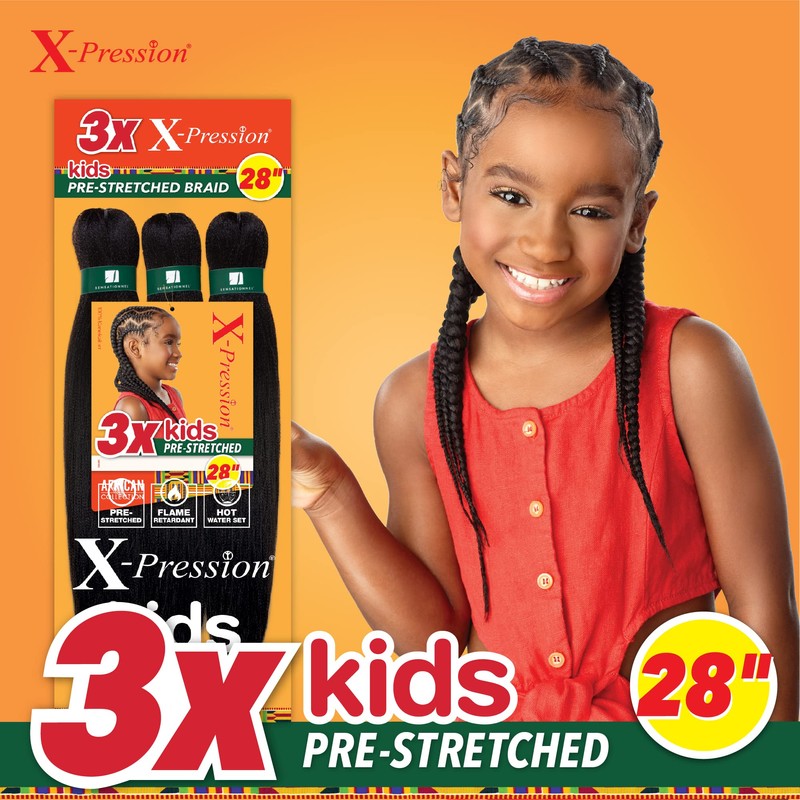 Sensationnel X-Pression Prestretched Braiding Hair - 3X Kids Braid 28