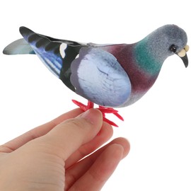 BESPORTBLE Set of 2 Realistic Decorative Doves - High-Quality Plastic Figures in Grey (12 x 10 x 5 cm) for Garden, Balcony & Interior Decoration Pigeon Bird Cuddly Toy