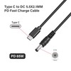 GINTOOYUN USB C to DC5521 Power Extension Charge Cable 65W