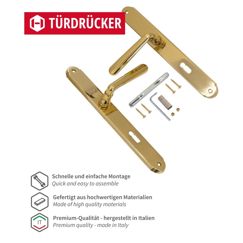 Gedotec Door Handle Set Polished Brass 1 Set Door Fitting