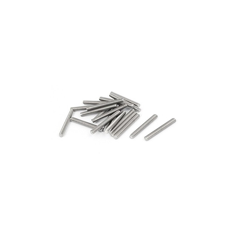 sourcingmap M3 x 25mm 0.5mm Pitch 304 Stainless Steel Fully