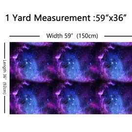 Galaxy Upholstery Fabric by The Yard,Purple Blue Universe Starry Sky Reupholstery Fabric for Chairs,Outer Space Fabric for Outdoor and Home DIY Projects,1 Yard,(L92*W150cm) Blue Purple