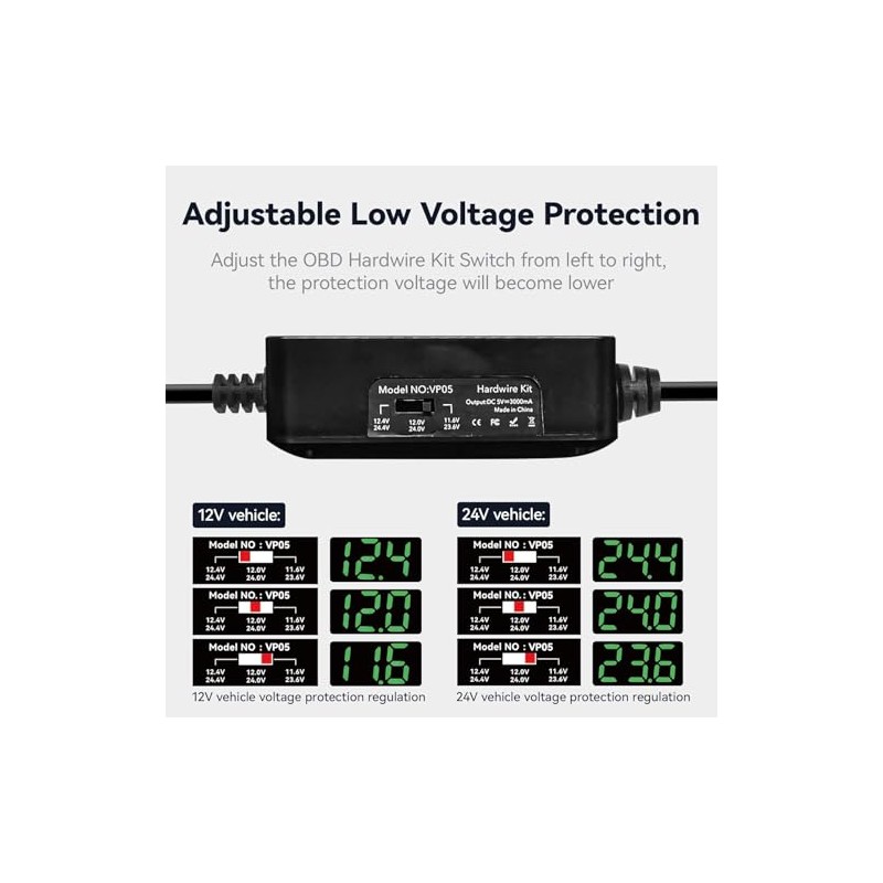 REDTIGER REDTIGER Dash Cam OBD Hardwire Kit with USB C