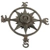 Rustic Cast Iron Rose Compass Nautical Beach House Wall Art