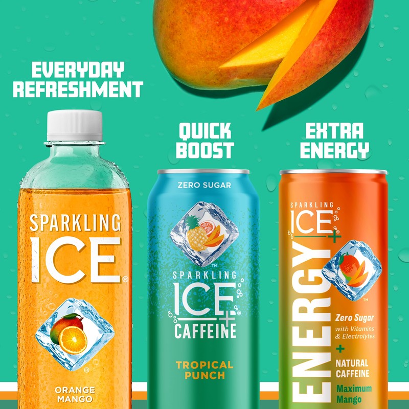 Sparkling Ice, Orange Mango Sparkling Water, Zero Sugar Flavored Water,